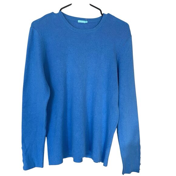 J. McLaughlin Jamey Sweater Womens Large JMC Blue Stretch Golden Button Detail - Picture 2 of 10